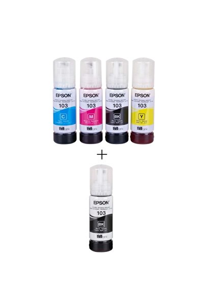EPSON Mürekkep Orj. T103 4 Lü Set + 1 Siyah Renk Hediyeli