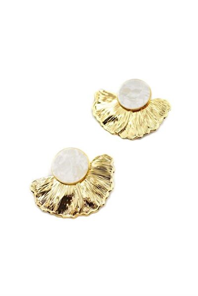 MENESSA أقراط معدنية لؤلؤية - ذهبية