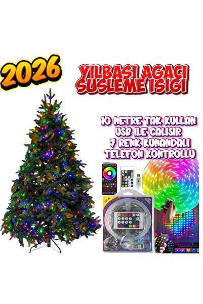 Poke YILBAŞI AĞACI SÜSLEME LEDİ PERİ LED USB TAK KULLAN 10 METRE SU GEÇİRMEZ