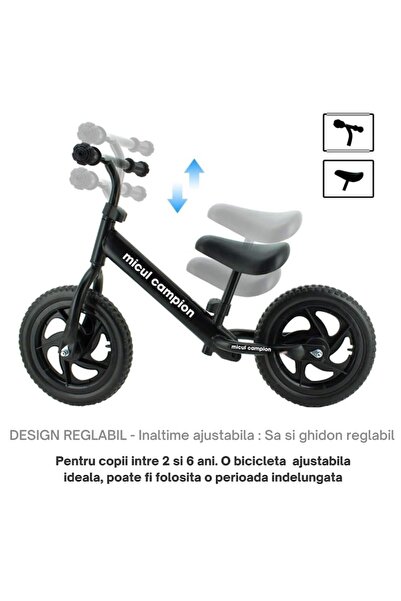 INVINCIO Bicicletă de echilibru Little Champion pentru copii 3-6 ani