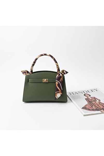 Handley Eșarfă de damă, geantă de mână cu detalii, cu detaliu de blocare.