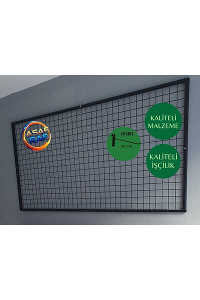 ASAFF TEL PANO DUVARA MONTE 100X200 CM 50 ADET 20 CM KANCA DAHİL RENK: ANTRASİT