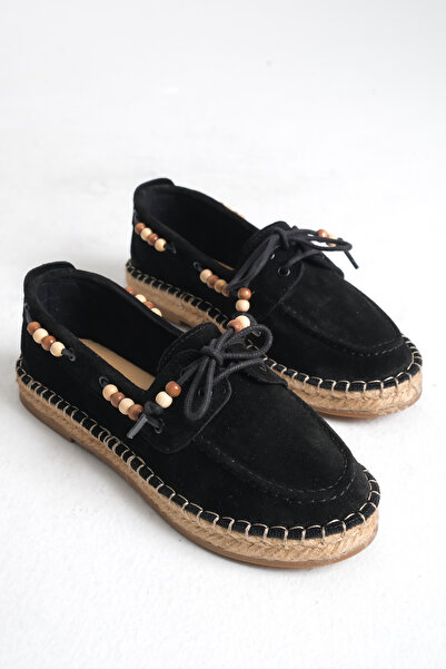 STARK SHOES Kadın Hakiki Deri Süet Boncuklu Espadril