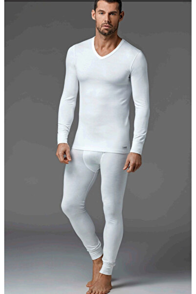 Dagi Men's V-Neck Long Sleeve Thermal / 47% Viloft 47% Polyester 6% Elastane 2-Pack T-Shirt