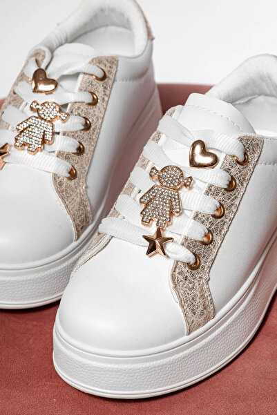 Zaira Λευκά παιδικά πάνινα παπούτσια από οικολογικό δέρμα Iris #21252 - 33