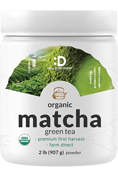 DEAL SUPPLEMENT مسحوق شاي ماتشا الأخضر العضوي، 2 رطل (907 غرام)