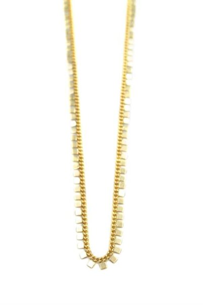 MENESSA قلادة سلسلة مرصعة بالترتر - ذهبي