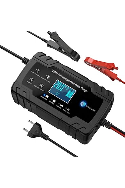 Optim Solution Încărcător inteligent pentru baterii auto, 12V/24V, 4A/8A, LCD...