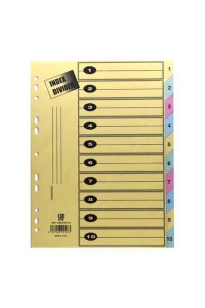 SAB فواصل ورق بريستول - مقاس A4 - 10 ألوان