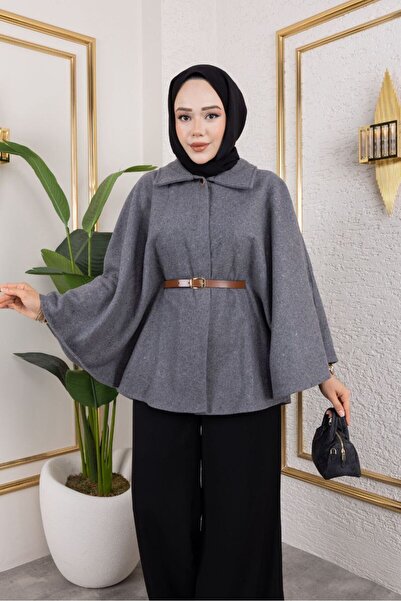 comstar Women's Winter Trend Belted Smoked Cashmere Short Coat