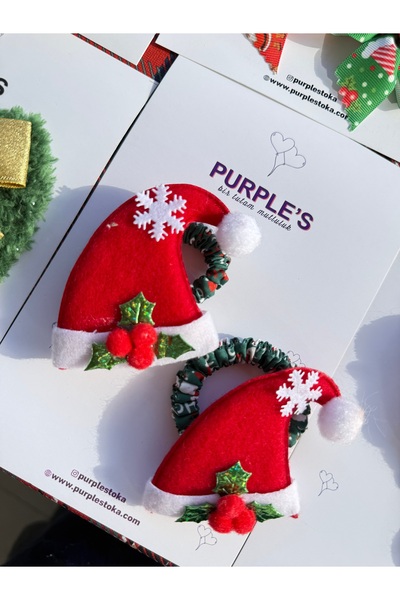 PURPLE'S BİR TUTAM MUTLULUK 2-Piece Felt Chief Hat Themed Rubber Buckle / Gir...