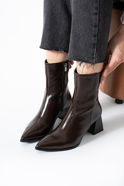 Bufu حذاء نسائي من Emilia بكعب عالٍ ومقدمة مدببة وسحاب جانبي |   مناسب للإطلا...