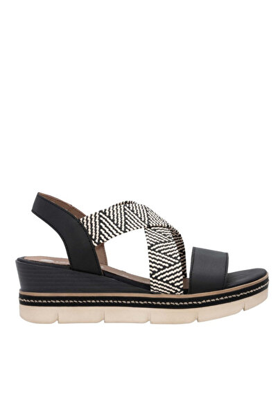 Remonte Casual sandals, women, SOFT,BLACK, -leather