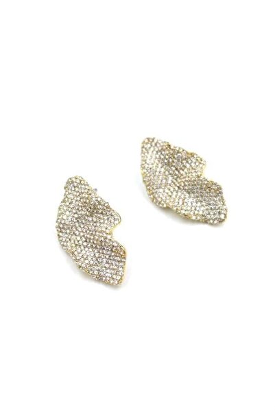 MENESSA أقراط حجرية متموجة - بيضاء