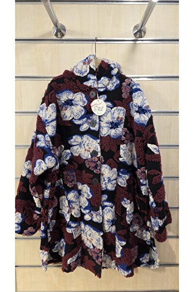 Park Moda Felt Coat Embossed Floral Pattern