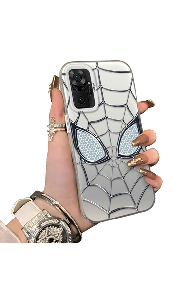 ucuc Xiaomi Redmi Note 10 Pro Uyumlu Silikon Kenar Sert Arka Anti Düşme Kılıfı Spiderman desenleri
