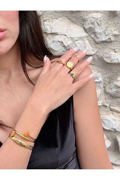 Mavra Jewelry Çelik world yüzük Lapis Lazuli taşı