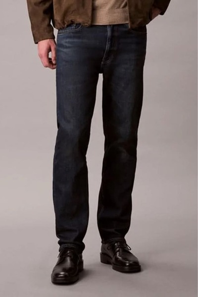 Calvin Klein Erkek Standart Kalıp Düz Paça Jean Pantolon - Lacivert