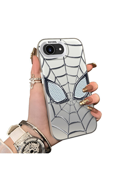 ucuc iPhone 16e Uyumlu Silikon Kenar Sert Arka Anti Düşme Kılıfı Spiderman de...