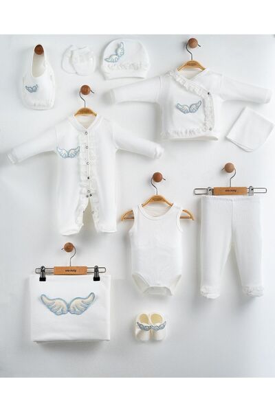 Eda Baby Angel Wings 100% Cotton Newborn Hospital Discharge Set of 10