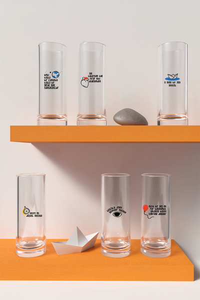 bi’kadeh Mahalledekiler Rakı Bardağı Seti 6'lı (Yeni yıl hediye seti)