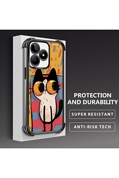 ucuc حافظة واقية من السيليكون الشفاف المتوافقة مع هاتف Realme C51 بأنماط القط...