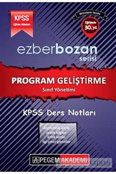 Pegem Akademi Yayıncılık KPSS Eğitim Bilimleri Program Geliştirme ve Sınıf Yö...