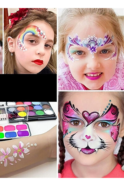 Body ART مجموعة رسم على الوجه للأطفال - 15 لونًا غير سامة ومضادة للحساسية مع ...