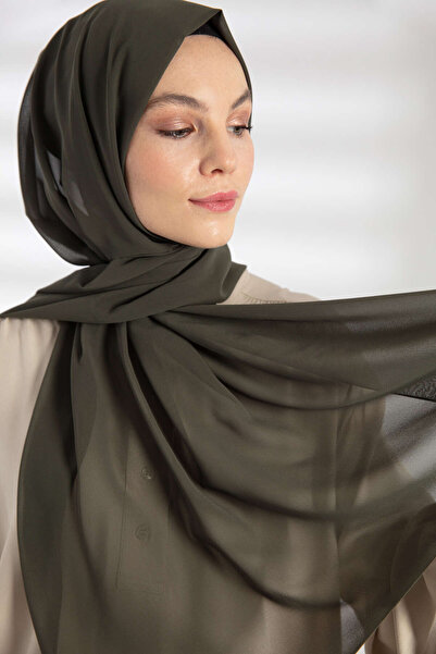 Feiza Collection Düz Şifon Şal Haki