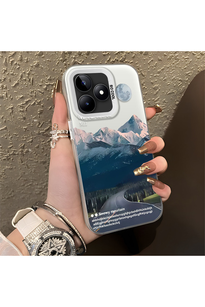 ucuc حافظة مضادة للسقوط من السيليكون المتوافقة مع هاتف Realme C51، بأنماط قمم...