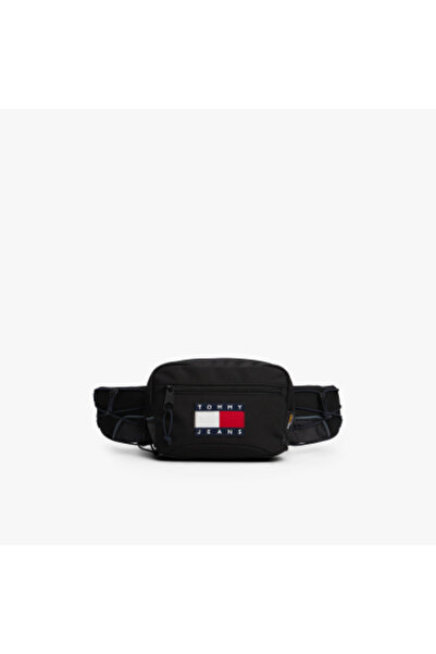 Erkek Marka Logolu Günlük Kullanıma Uygun Siyah Bel Çantası AM0AM13872 BDS