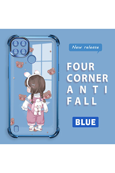 Hontinga حافظة متوافقة مع هاتف Realme C21Y/C25Y، حافظة هاتف من السيليكون الشف...