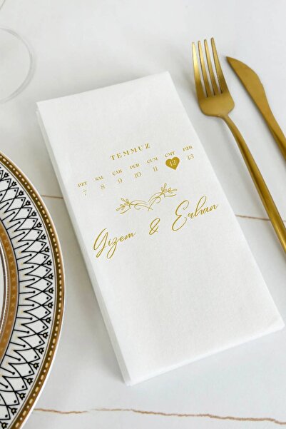 loyderlena 100 Adet Kişiye Özel İsim Baskılı Peçete Düğün Nişan Söz Peçetesi ...