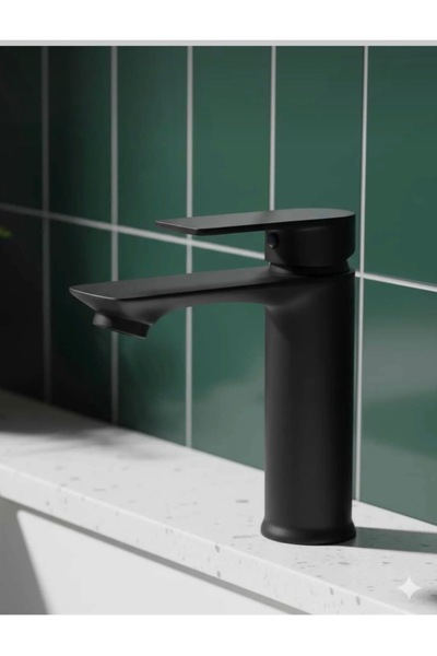 luxury faucet خلاط حوض غسيل ذو جسم ثابت باللون الأسود