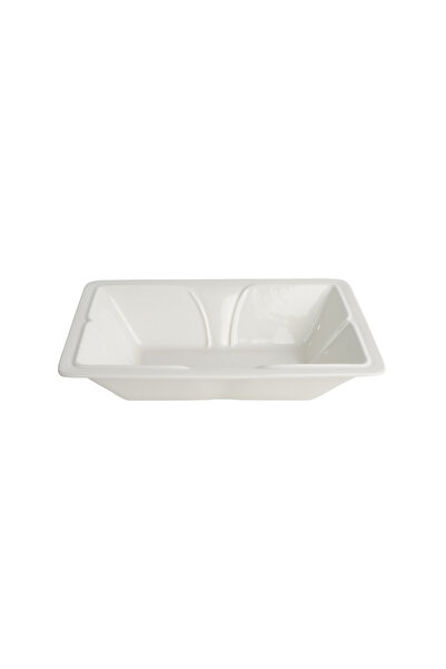 SQUALO Rectangular porcelain bowl – white – medium size – for organized and elegant presentation