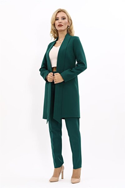 ÖNDER ÖZSOY Shawl Collar Long Coat & Skinny Leg Pants