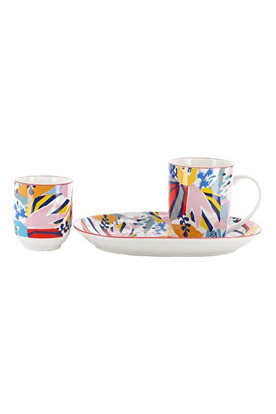 Danny Home Porcelain Tea Set with Tray, 3 pcs, Assorted, T-006