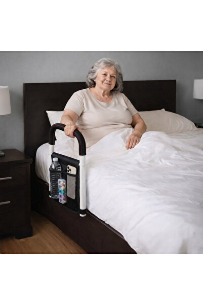 MEDONZA Yaşlı ve Hastalar İçin Yatak Destek Bariyeri - Organizer Cepli, Yataktan Kalkma ve Doğrulma Aparatı