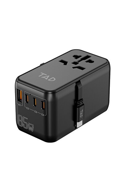 tad شاحن متعدد الاستعمالات بقوة 85 واط مع كابل مدمج