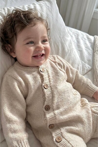 Trikomer Triko Paçadan Yukarı Düğmeli Tarz Bebek Tulum