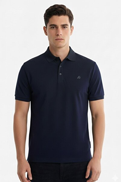 Sabri Özel Lacivert Standart Fit Polo Yaka Tişört