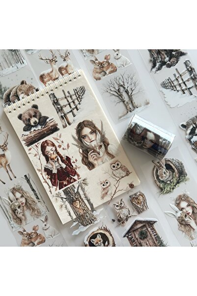 Onwize شريط PET بتصميم الغابة الشتوية |   شريط لاصق ذو طابع الغابة لألبومات ا...