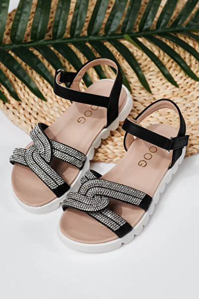 Zaira Sandale fete negre din piele ecologica Keira #21742 - 30