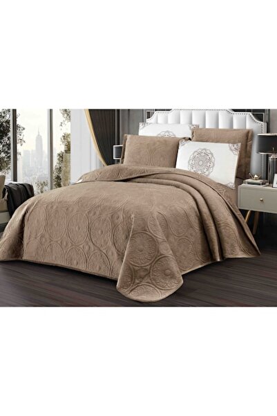 MHR Velvet Cover Set 5 Pieces, Circular Relief Model 220x240 cm, 4 Pillowcase...