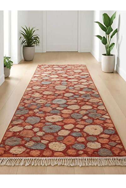 OEM Traditional Carpet, size 80 x 300 cm Red and Cream, Rustic Model 3