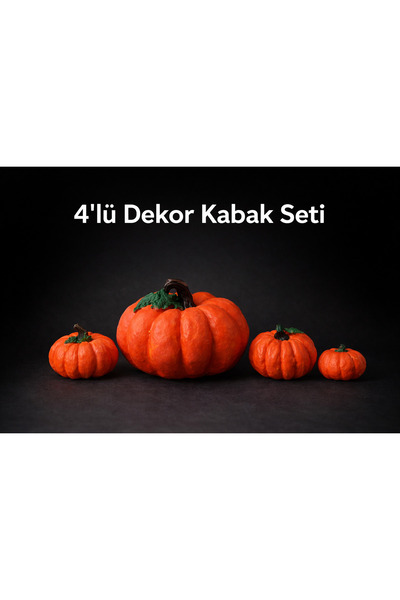 MN TİCARET Balkabağı Dekoratif 4lü Set