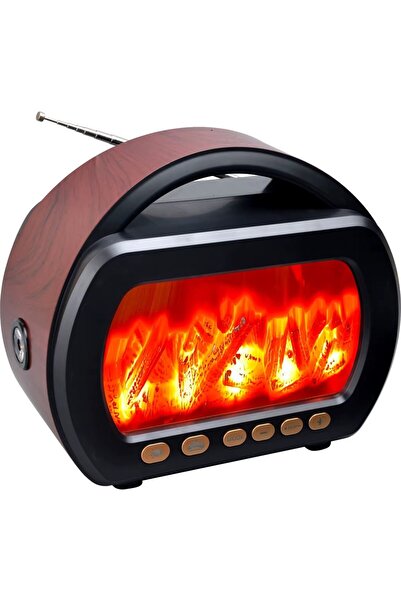 NEALIRSANUCUZ Nostaljik Radyo FP-535 Şömine Efektli Ahşap Görünümlü USB-TF-AM...