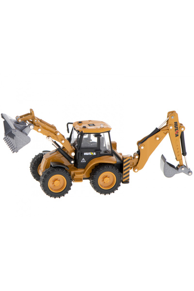 Ikonka Buldoexcavator metalic pentru copii Ikonka, cu brate mobile, scara 1:50