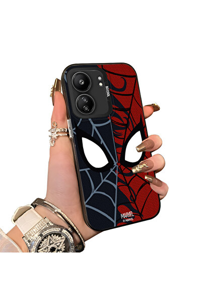ucuc Xiaomi Redmi 13C Uyumlu Silikon Kenar Sert Arka Anti Düşme Kılıfı Spider...
