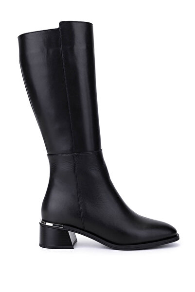 Tamer Tanca Kadın Hakiki Deri Siyah Topuklu Çizme